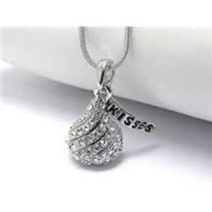 New Crystal Hershey Kiss Pendant Neclace